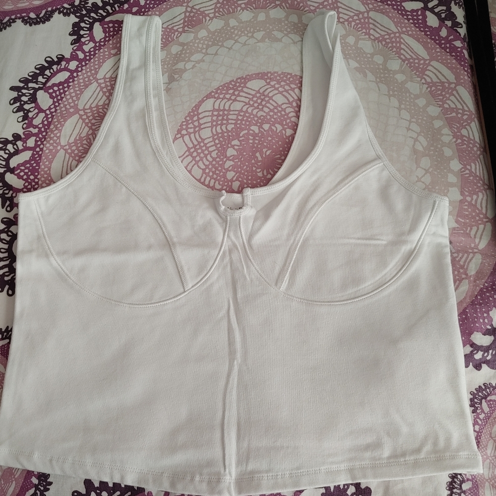 White Cropped Tank